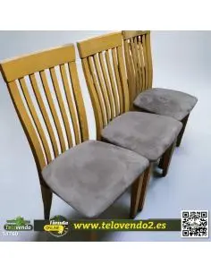 Pack 3 sillas madera...