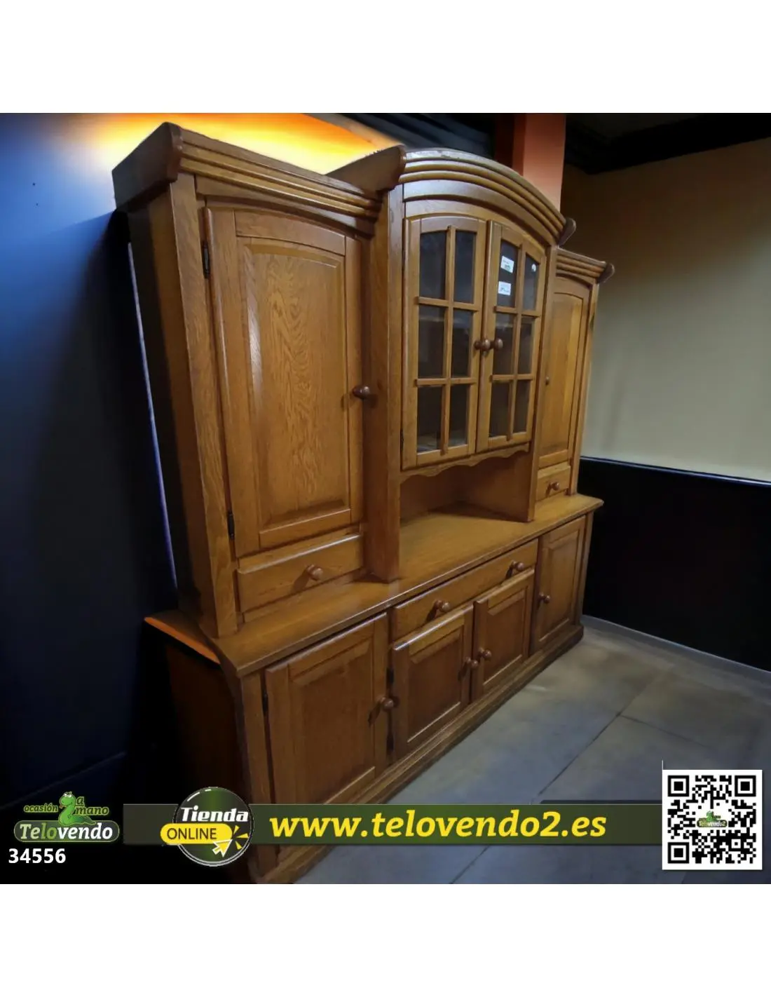 mueble de cocina armario alacena 8 puertas 2 cajones vidrio