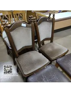 Pack 4 sillas madera y tela