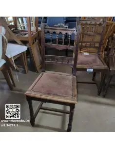 Pack 3 sillas madera tallada